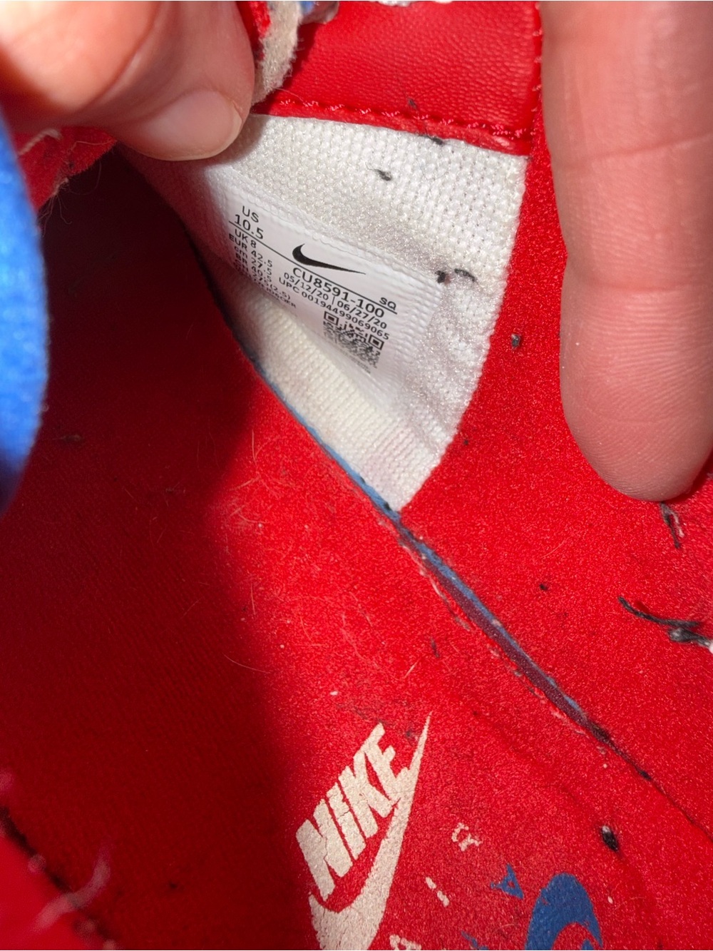 Nike Air Force 1 Low-Top Sneakers Red White Blue size 10.5 - Picture 8 of 9